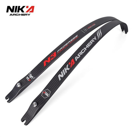 NIKA ARCHERY - New Logo N3 Progress Series BLACK 55% Carbon Fiber Limbs (NIKA N3 - 弓片)