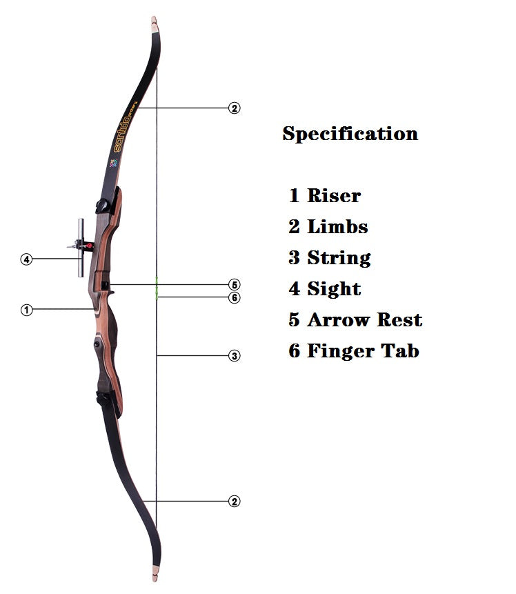 SANLIDA - Noble Wood Recurve Bow Kit (三利达 - 反曲木弓套装)