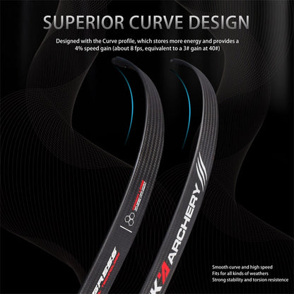 NIKA ARCHERY - New Logo N3 Progress Series BLACK 55% Carbon Fiber Limbs