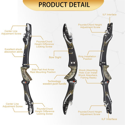 NIKA ARCHERY - ET-9 221099 25" FULL Carbon Fiber ILF Recurve Riser RH (NIKA - 弓把)