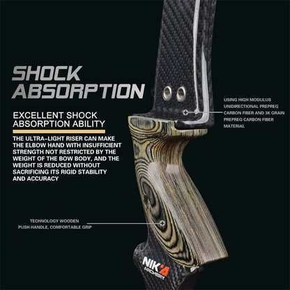 NIKA ARCHERY - ET-9 221099 25" FULL Carbon Fiber ILF Recurve Riser RH (NIKA - 弓把)