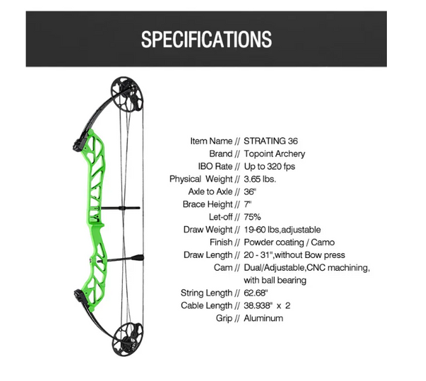 TOPOINT - Starting 36 Target Compound Bow – Auckland Archery Supplies