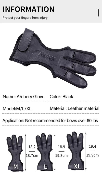 SPG - Archery Leather Glove Finger Guard - 3 Finger