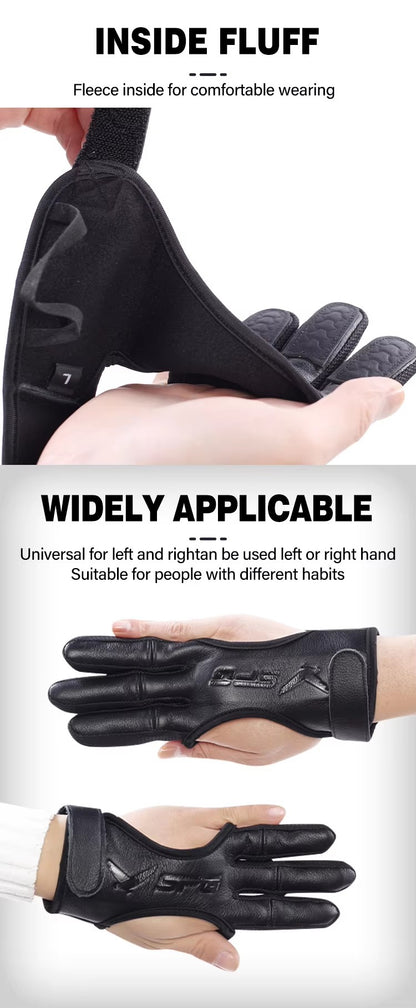 SPG - Archery Leather Glove Finger Guard - 3 Finger