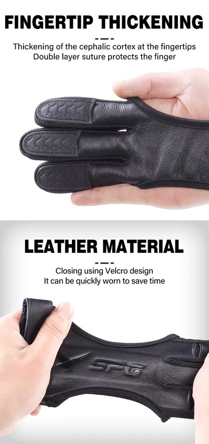 SPG - Archery Leather Glove Finger Guard - 3 Finger