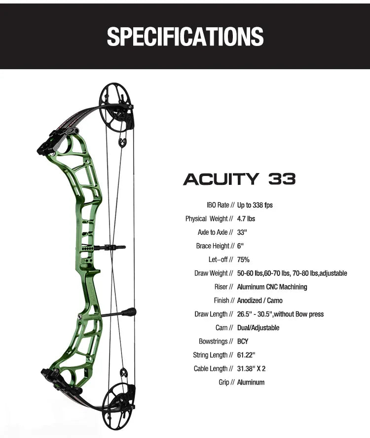 Topoint - ACUITY 33" Compound Bow Package (2 months delivery)