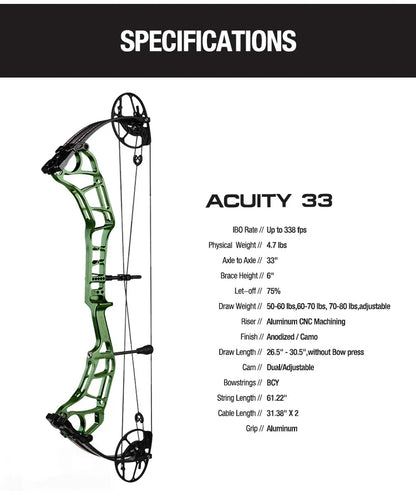 Topoint - ACUITY 33" Compound Bow Package