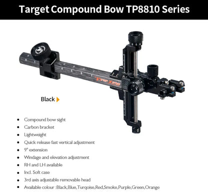 Topoint Carbon Compound Bow Sight TP8810 Micro adjustable