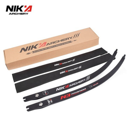 NIKA ARCHERY - New Logo N3 Progress Series BLACK 55% Carbon Fiber Limbs