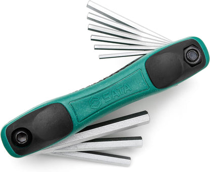 SATA - 9 Folding Hex Key Set Metric