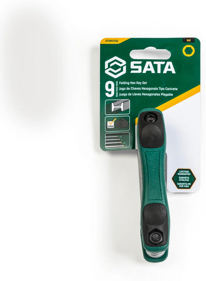 SATA - 9 Folding Hex Key Set Metric