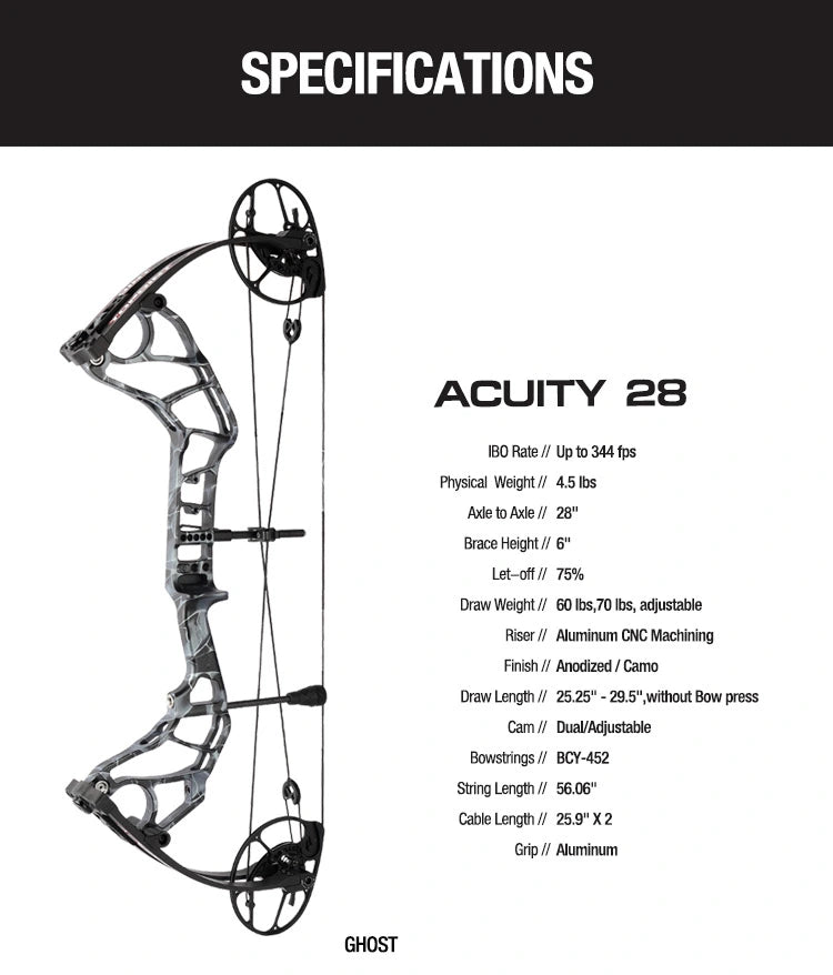 Topoint - ACUITY 28" Compound Bow (2 weeks delivery)