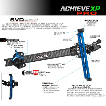 Achieve - XP Pro UHM Diamond Weave Carbon Bar Sight (Recurve)