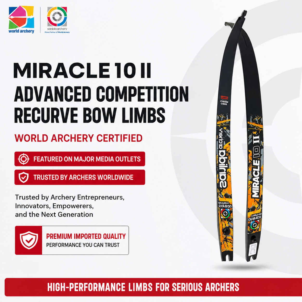 SANLIDA - Miracle X10 II - Cross Carbon Limbs