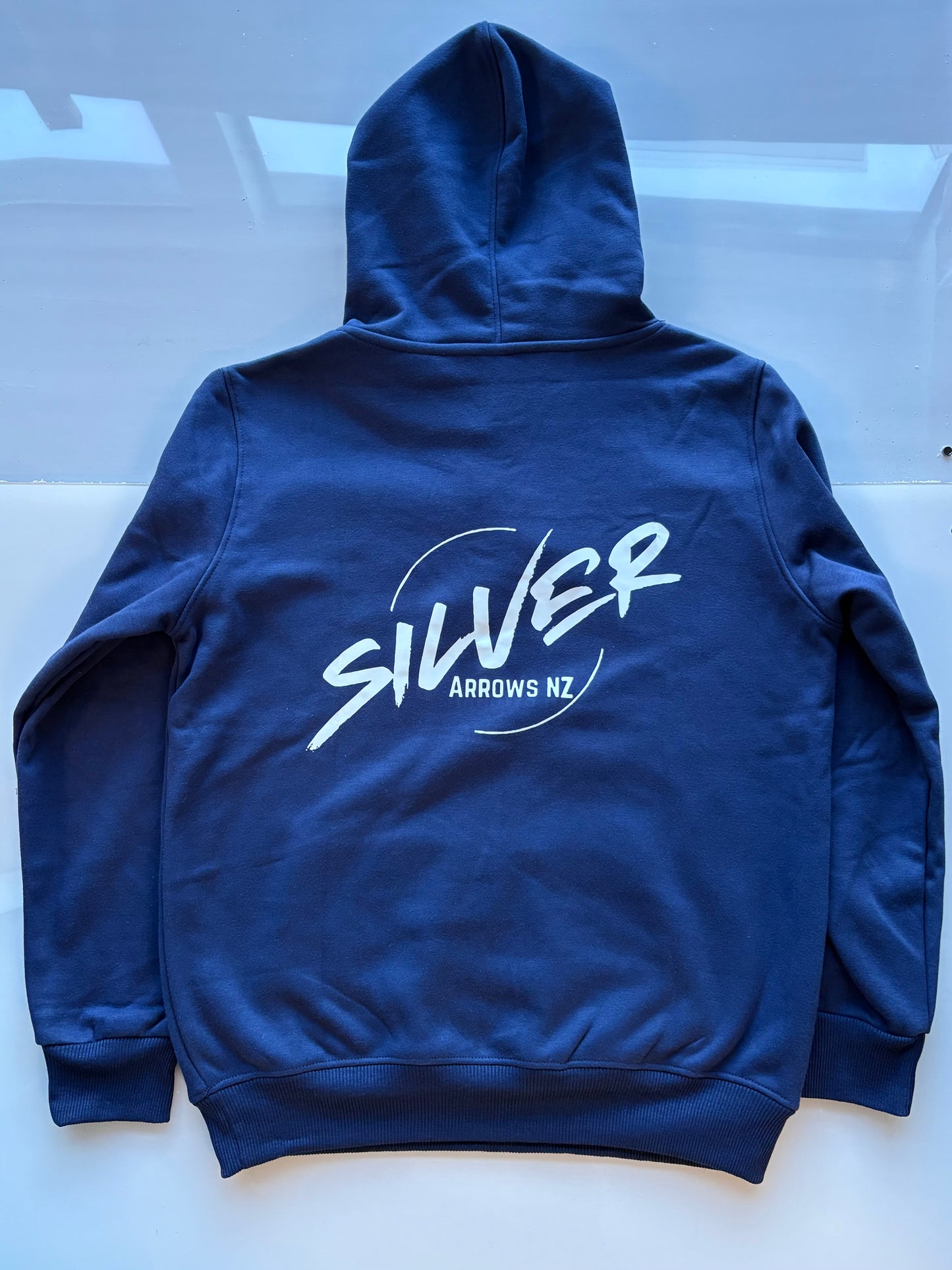 Support Silver Arrows hoodie with fleece-lined - Navy blue colour