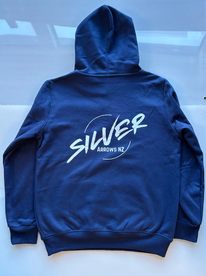 Support Silver Arrows hoodie with fleece-lined - Navy blue colour