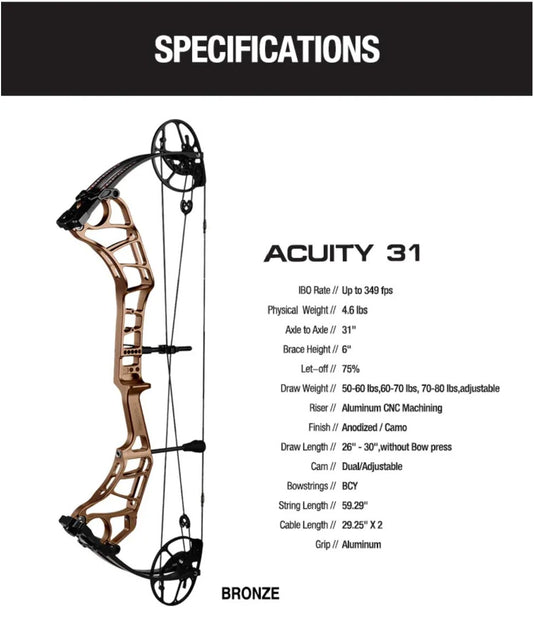 Topoint - ACUITY 31" Compound Bow (2 weeks delivery)