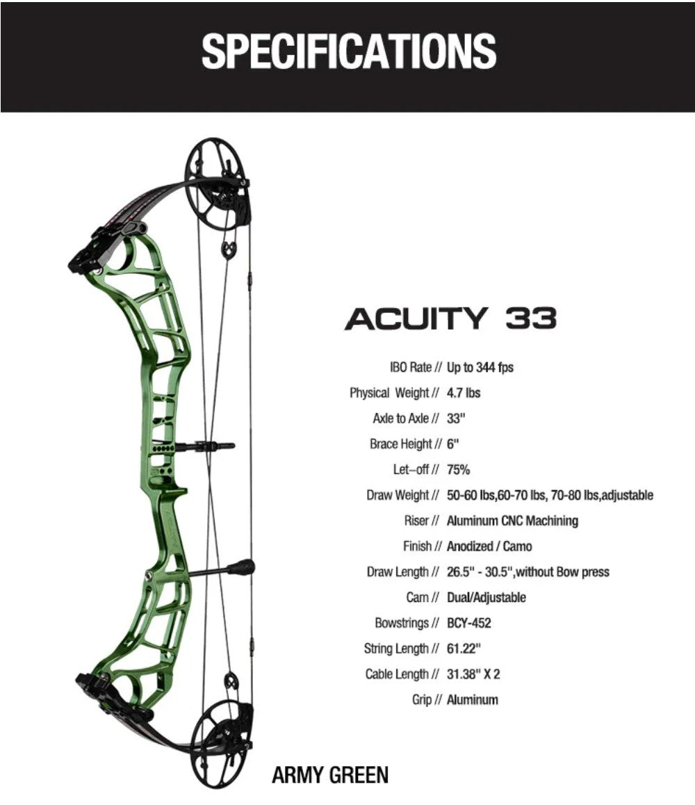 Topoint - ACUITY 33" Compound Bow (2 weeks delivery)