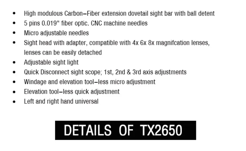 TOPOINT - Micro Adjustable Bow Sight TX2650