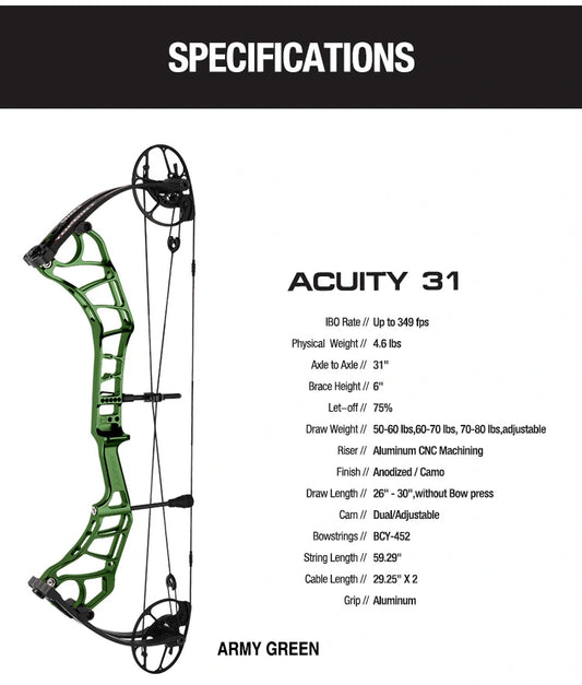 Topoint - ACUITY 31" Compound Bow Package (2 weeks delivery)