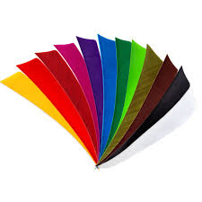 Pandarus - 4 inch Real Feather Fletching Shield Shape Single Color